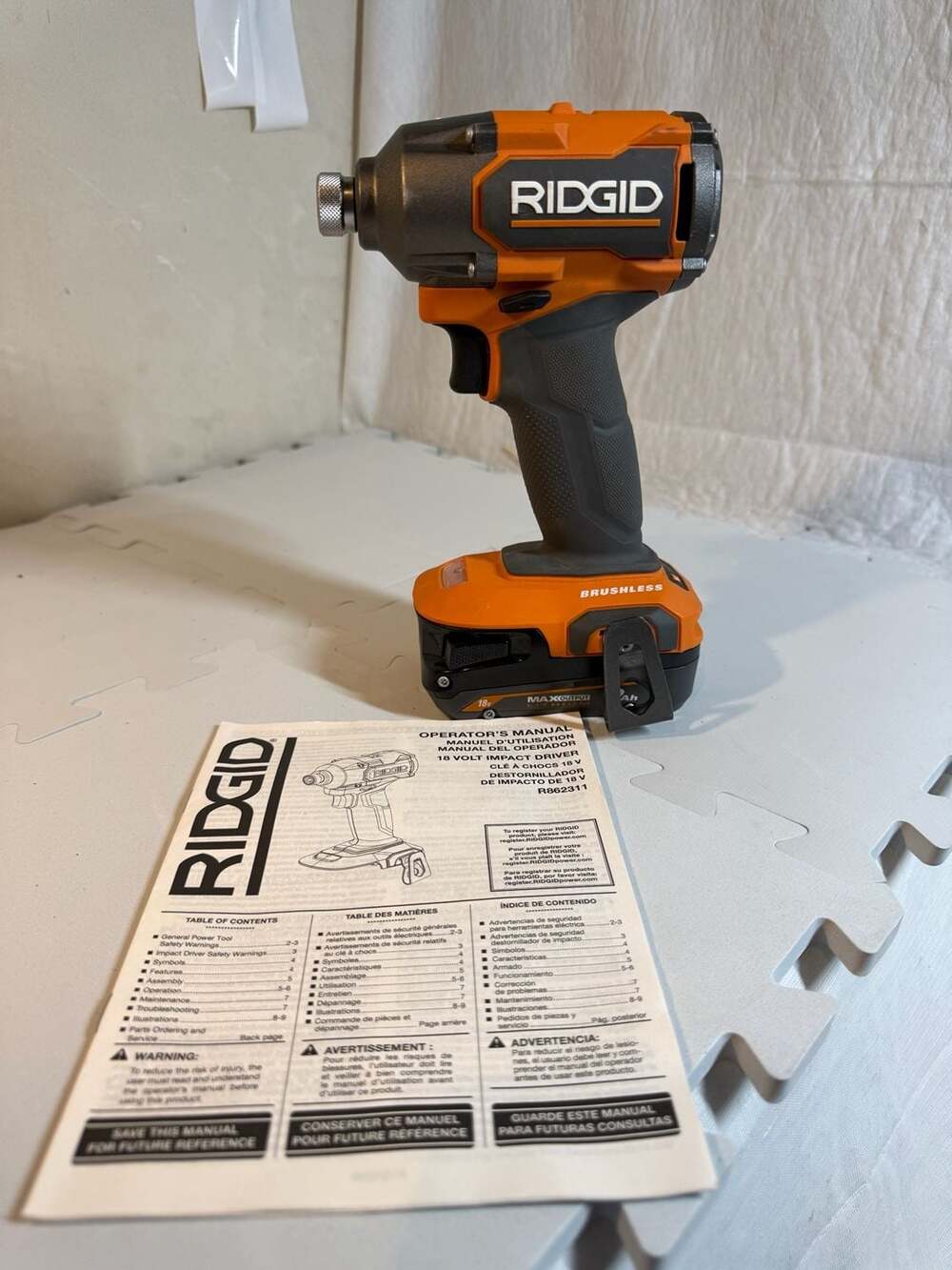 RIDGID 18V Brushless 1/4" Impact Driver Tool Only (Model R862311)